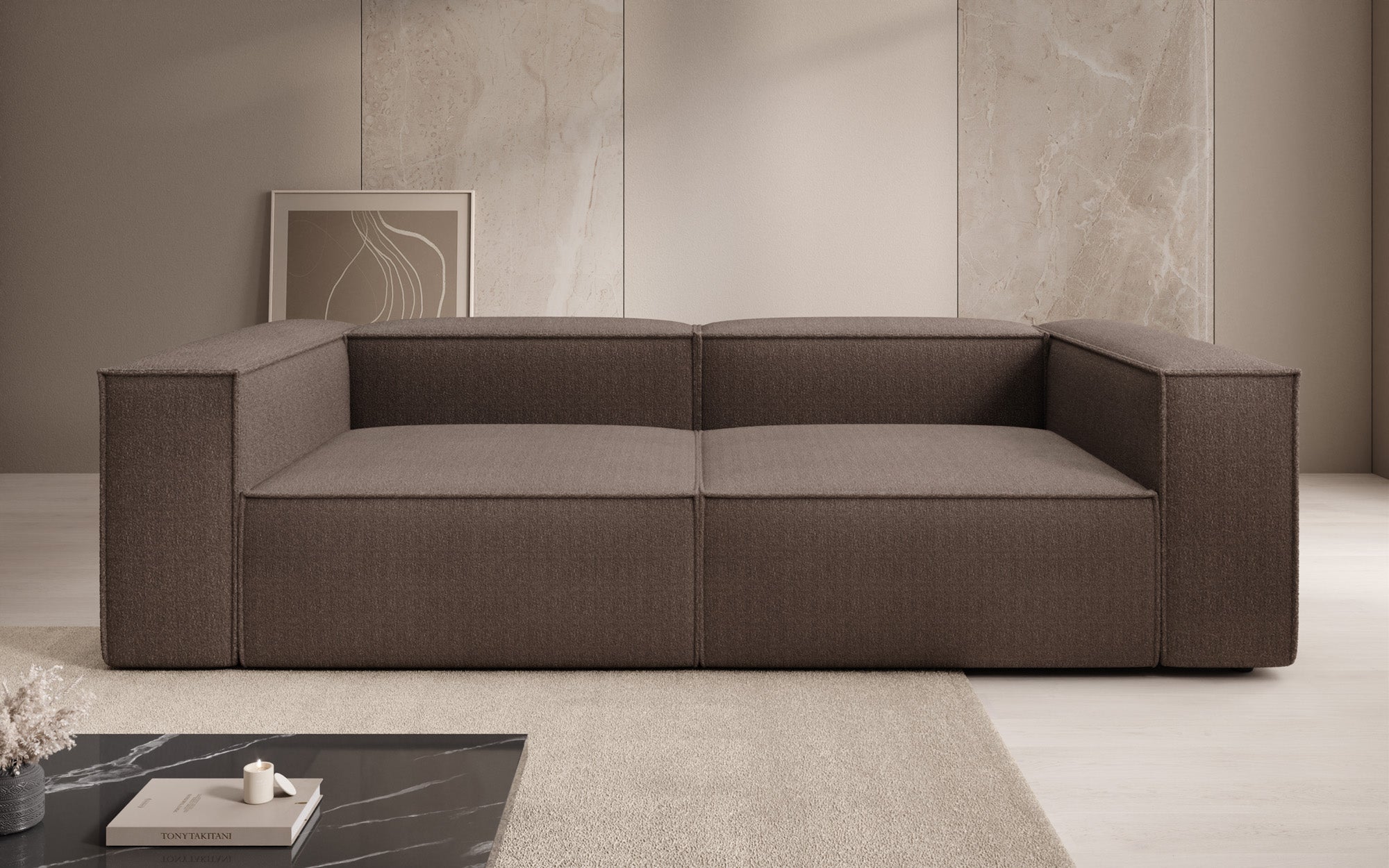 Canapé design Lesley 3 places en Bouclé