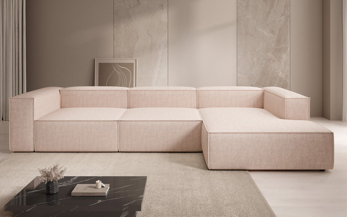 Canapé d’angle design Lesley aspect lin