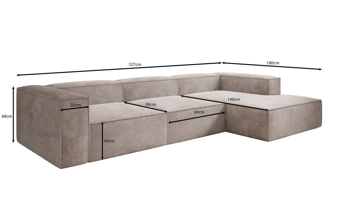 Designer Sofa Lesley L aus Cord