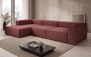 Canapé d’angle design Lesley en tissu texturé