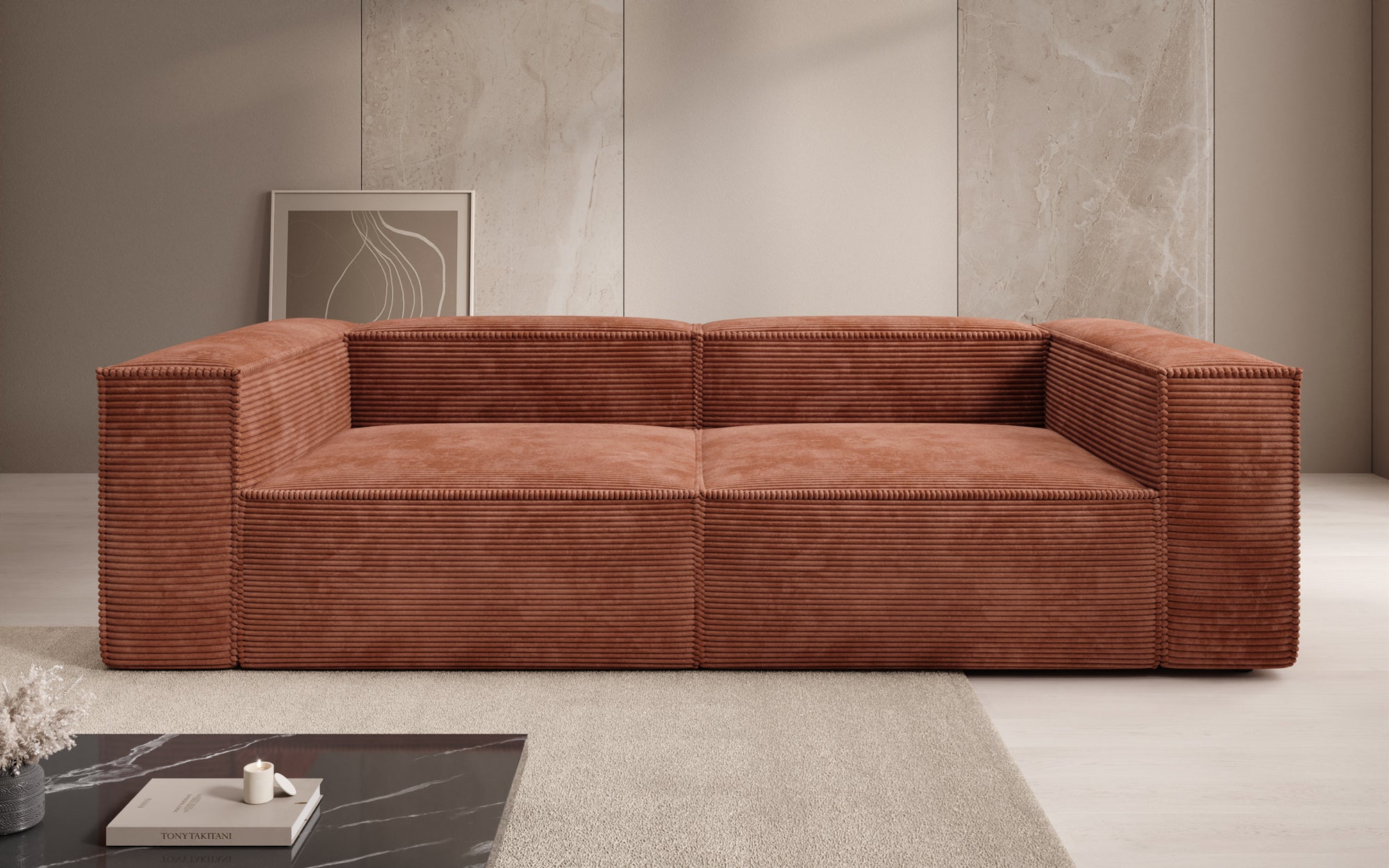 Designer Sofa Lesley 3 Sitzer in Cord