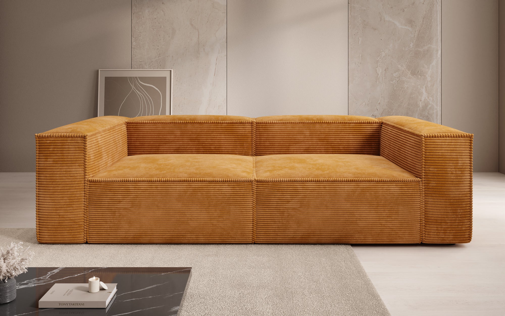 Designer Sofa Lesley 3 Sitzer in Cord