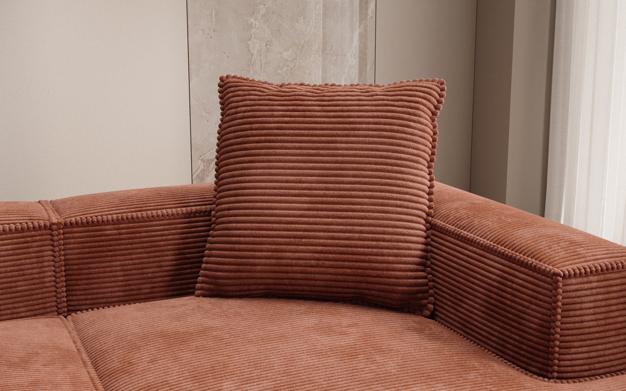 Lesley decorative pillow 60x60 in corduroy