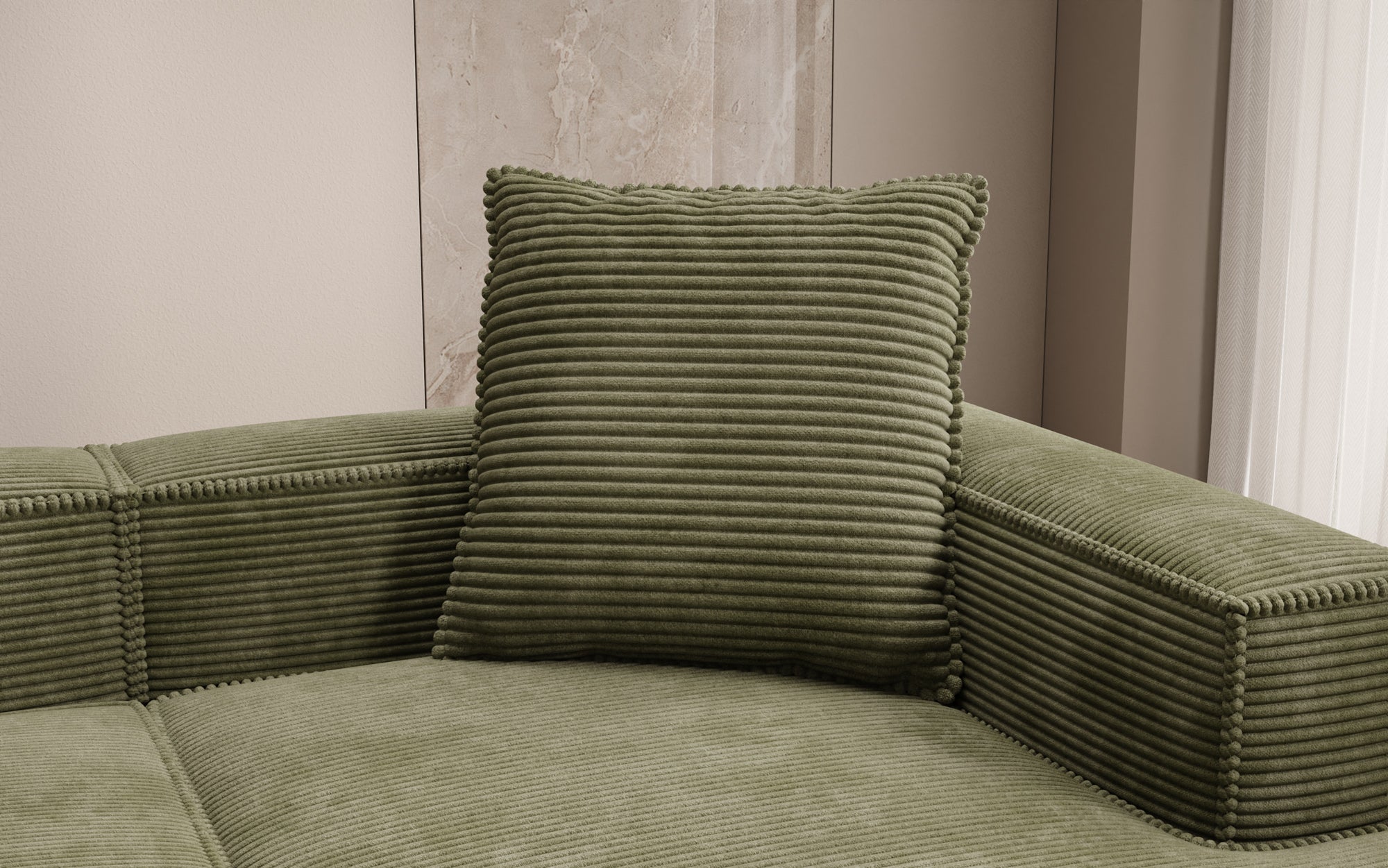 Lesley decorative pillow 60x60 in corduroy