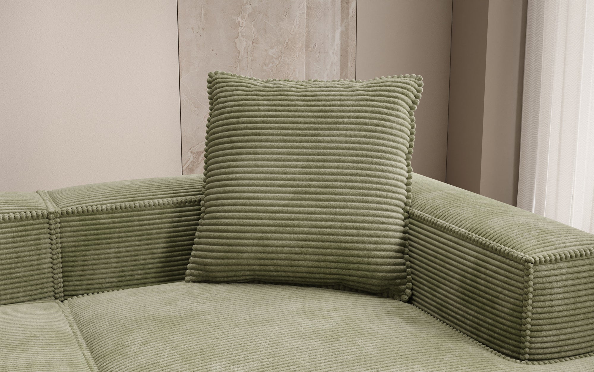 Lesley decorative pillow 60x60 in corduroy