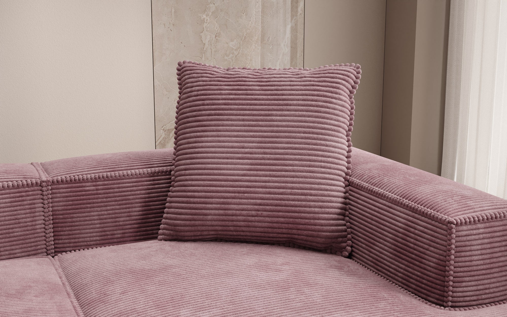 Lesley decorative pillow 60x60 in corduroy