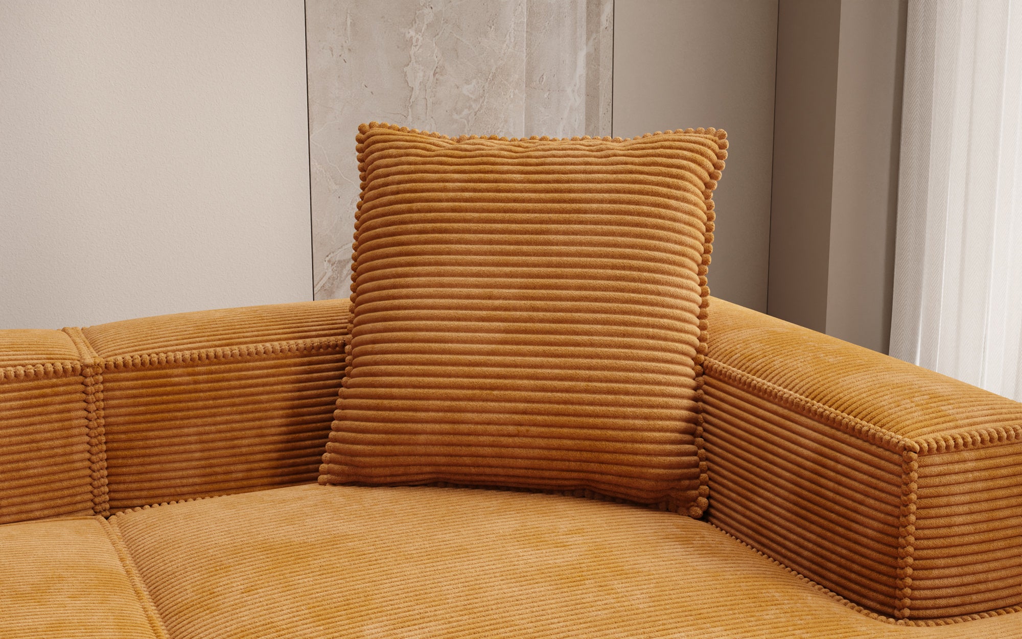 Lesley decorative pillow 60x60 in corduroy