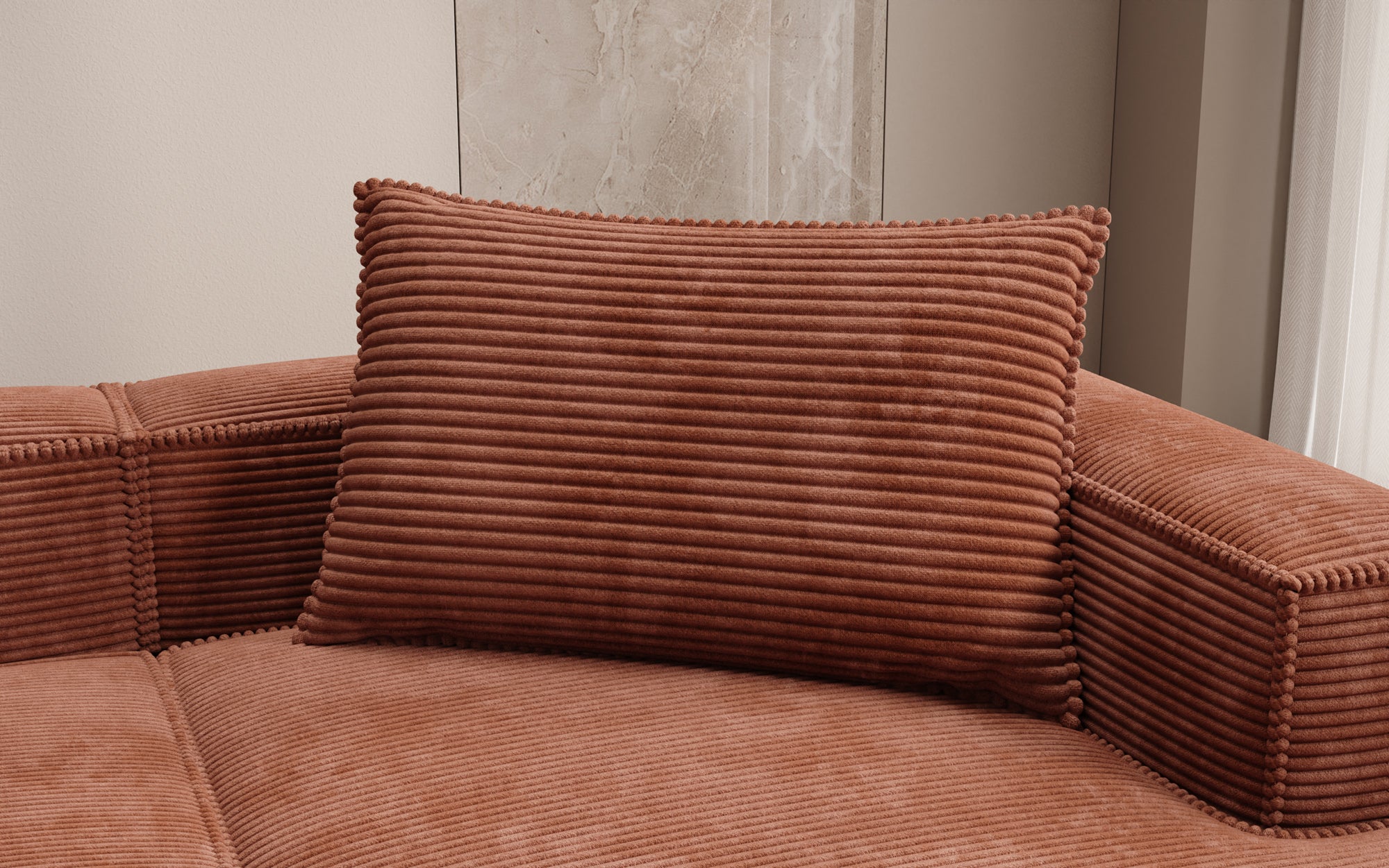 Lesley decorative pillow 45x80 in corduroy