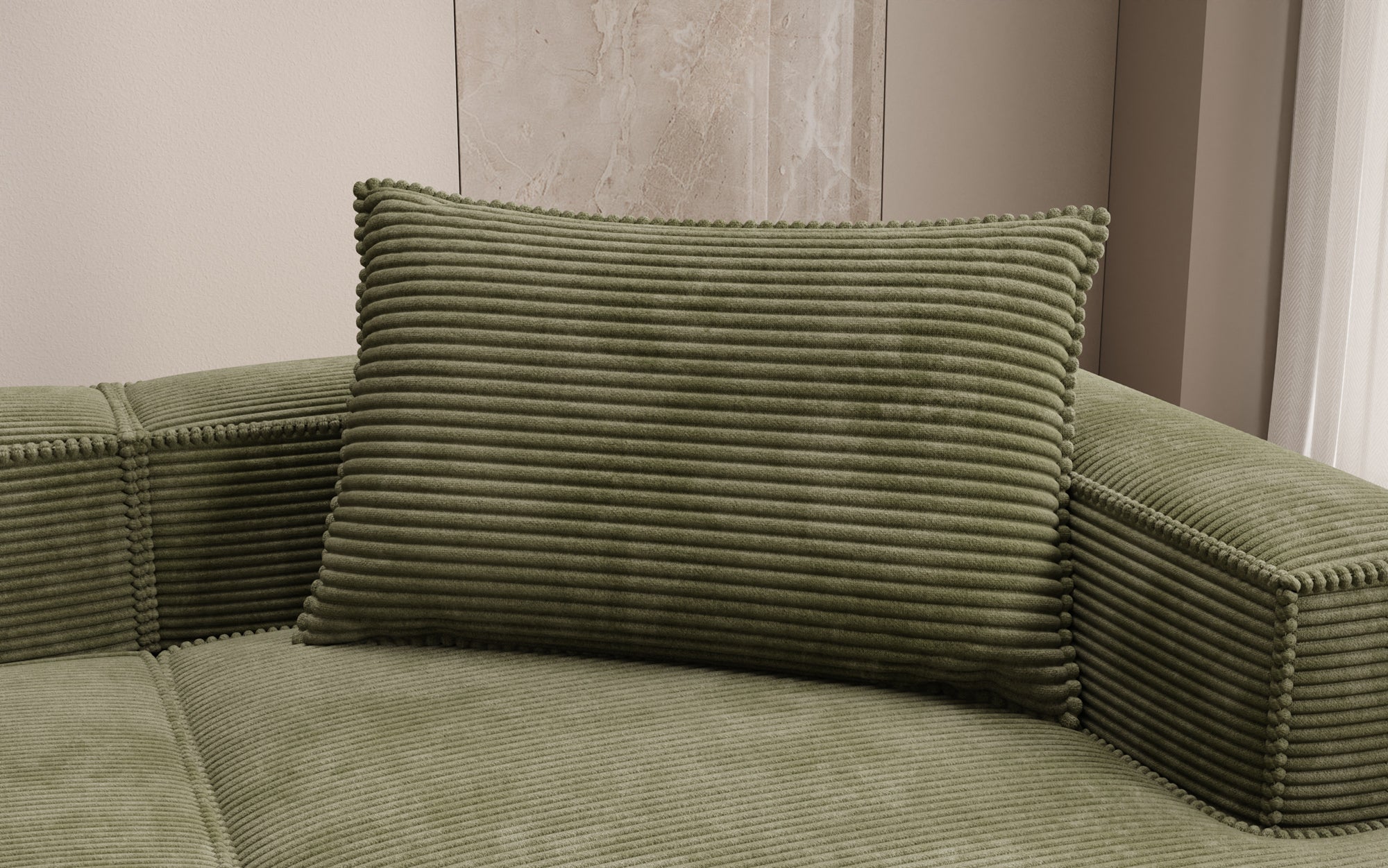 Lesley decorative pillow 45x80 in corduroy