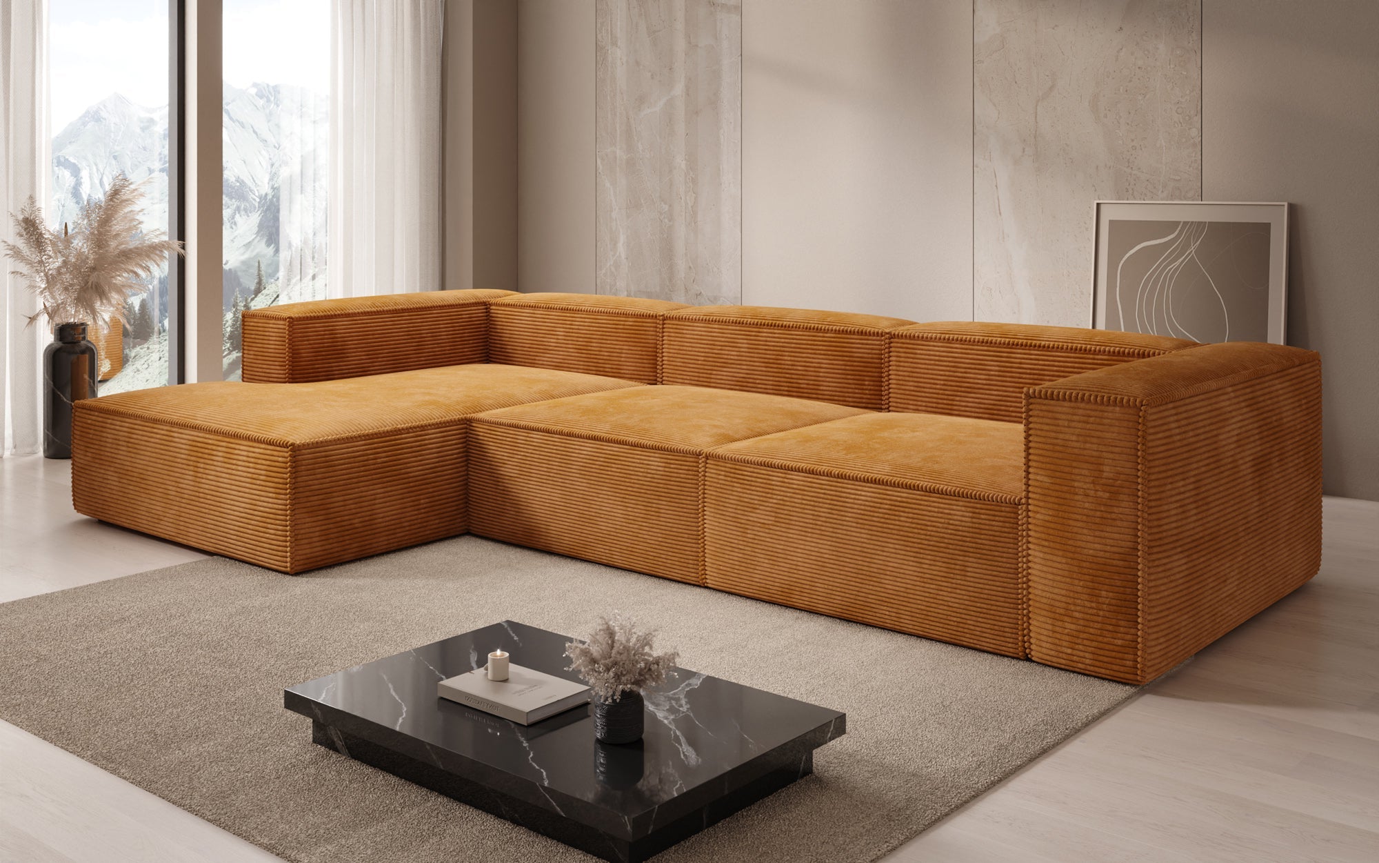 Designer Sofa Lesley L in Cord