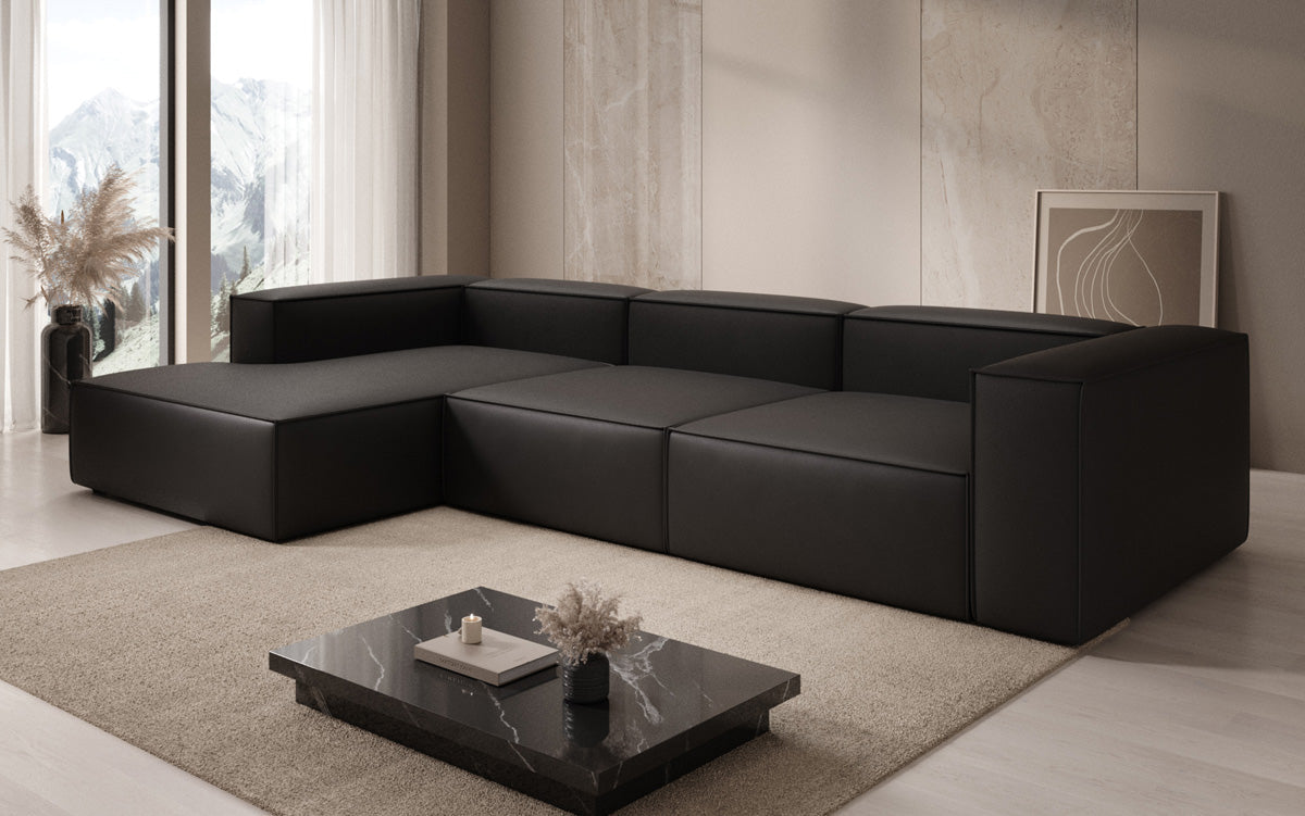 Designer Sofa Lesley L in Genuine Leather