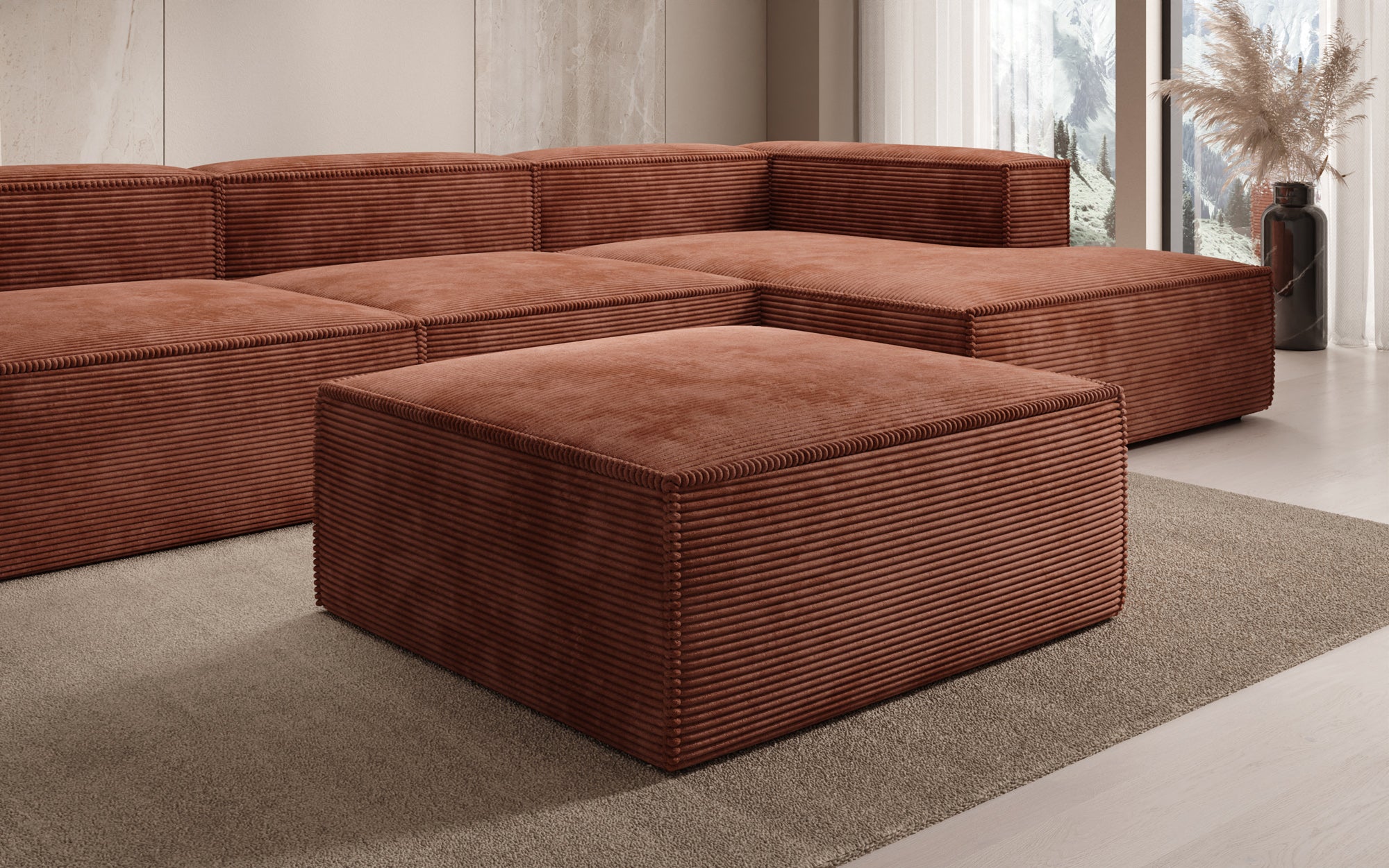 Beistellhocker Lesley in Cord