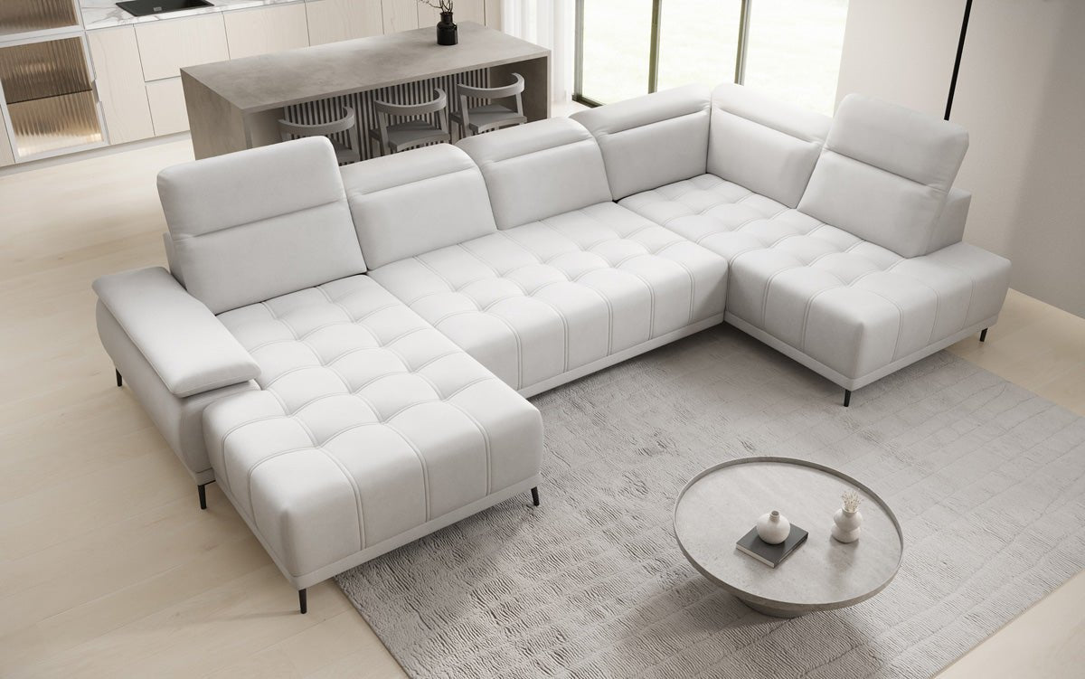 Designer Sofa Lyra U mat elektronescher Schloffunktioun a Echtläder