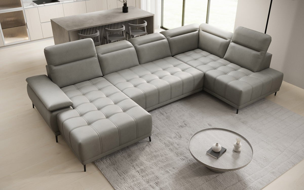 Designer Sofa Lyra U mat elektronescher Schloffunktioun a Echtläder
