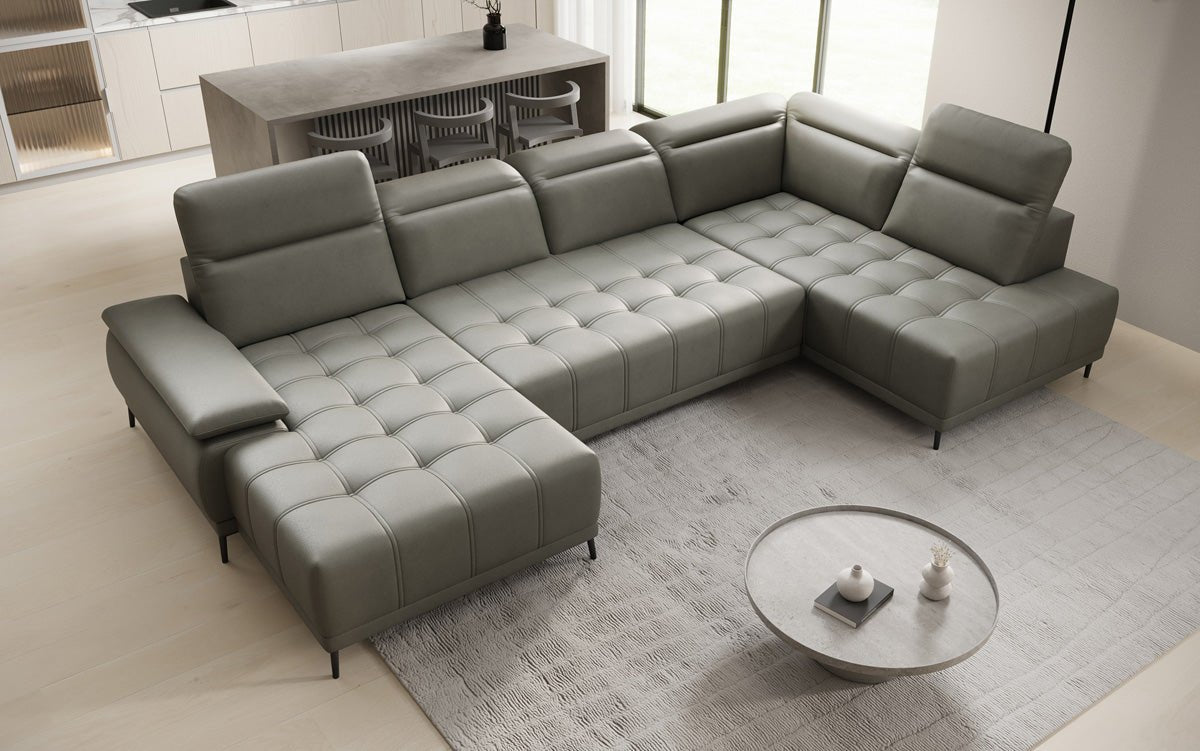 Designer Sofa Lyra U mat elektronescher Schloffunktioun a Echtläder
