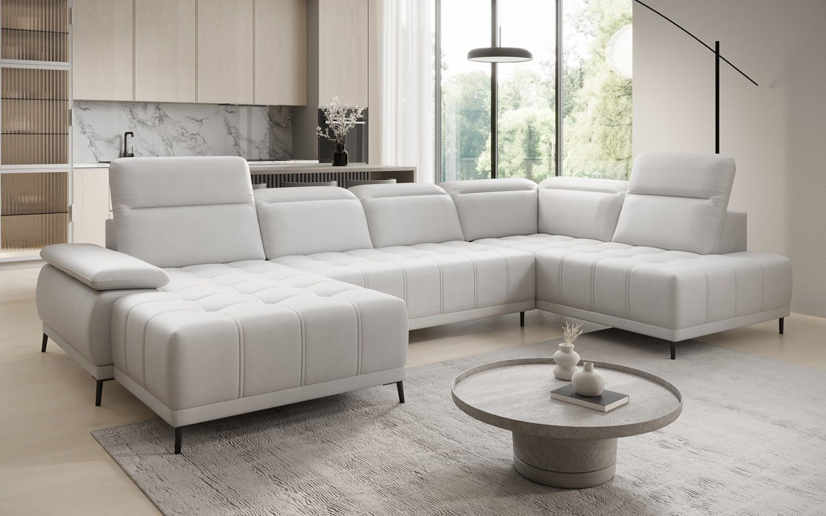 Designer Sofa Lyra U mat elektronescher Schloffunktioun a Echtläder
