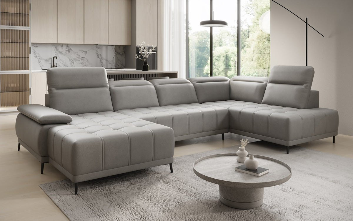 Designer Sofa Lyra U mat elektronescher Schloffunktioun a Echtläder