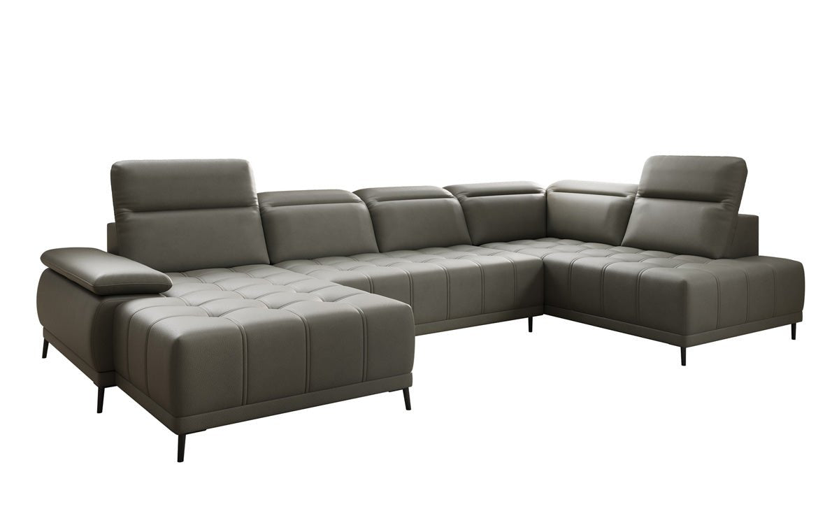 Designer Sofa Lyra U mat elektronescher Schloffunktioun a Echtläder