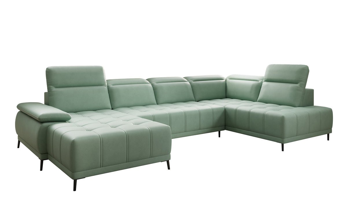 Designer Sofa Lyra U mat elektronescher Schloffunktioun a Echtläder