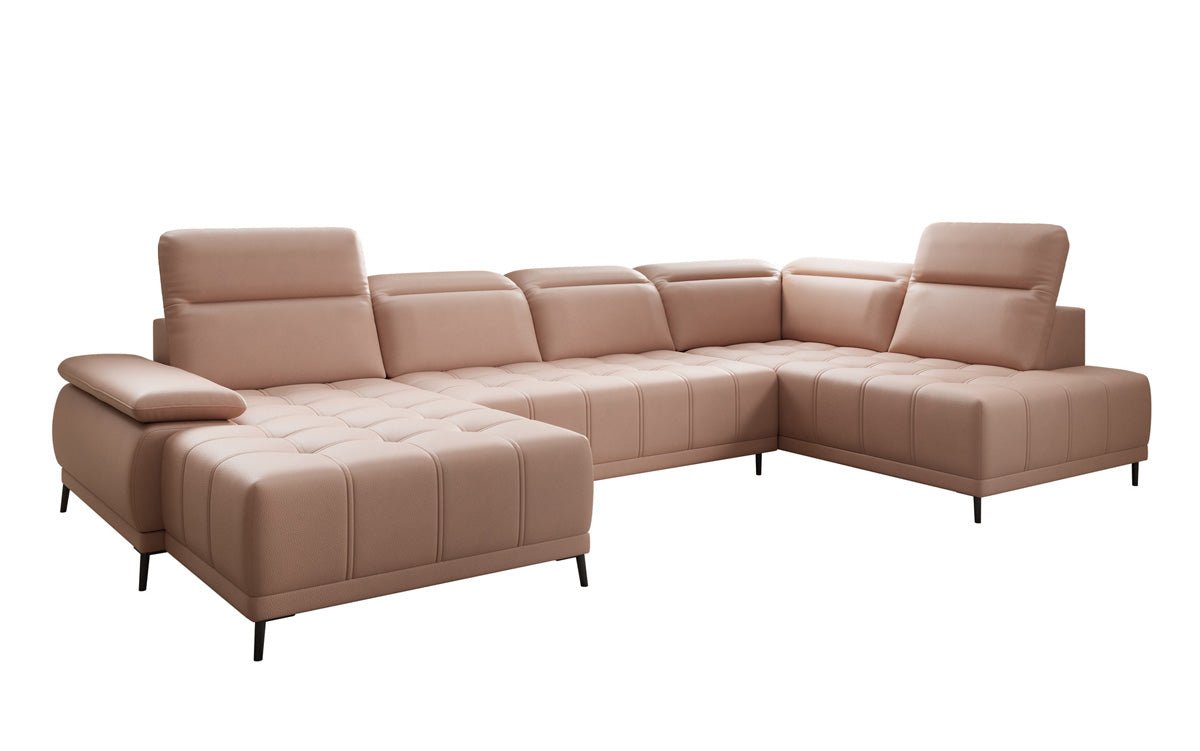 Designer Sofa Lyra U mat elektronescher Schloffunktioun a Echtläder