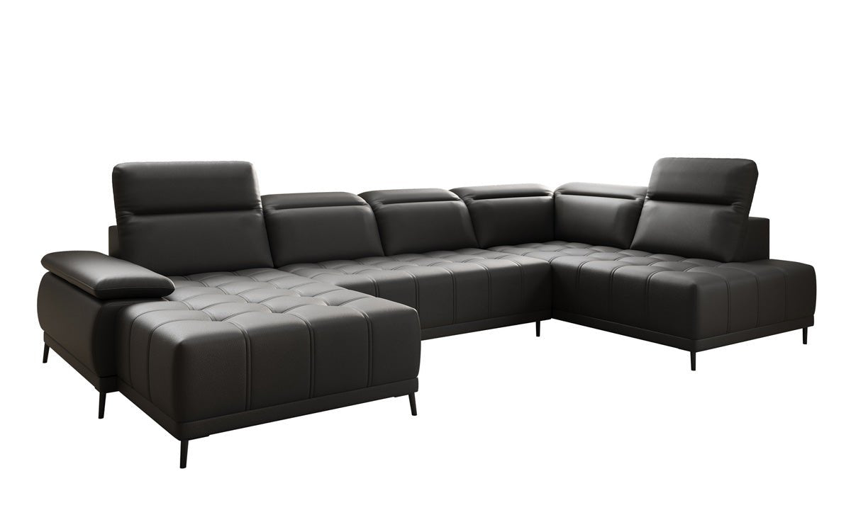 Designer Sofa Lyra U mat elektronescher Schloffunktioun a Echtläder