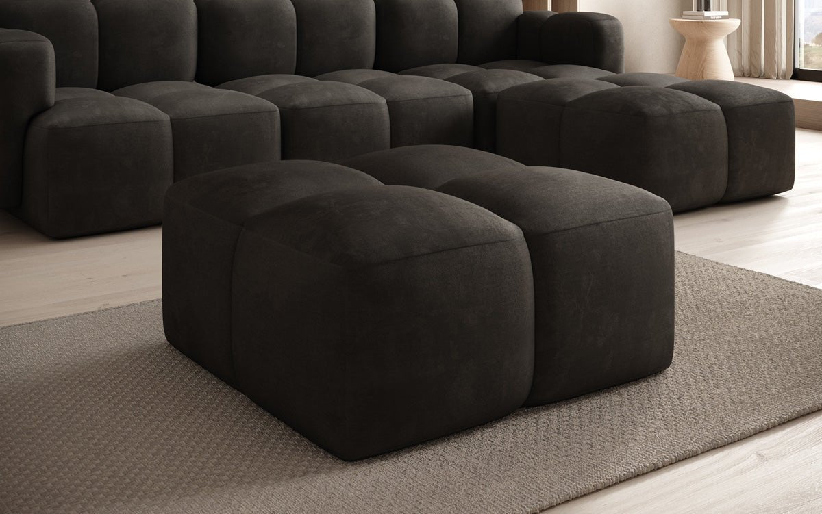 Beistellhocker Celly en Velours