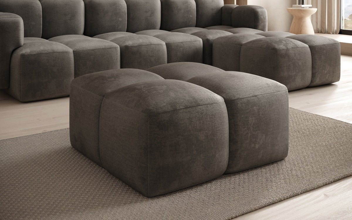 Beistellhocker Celly en Velours