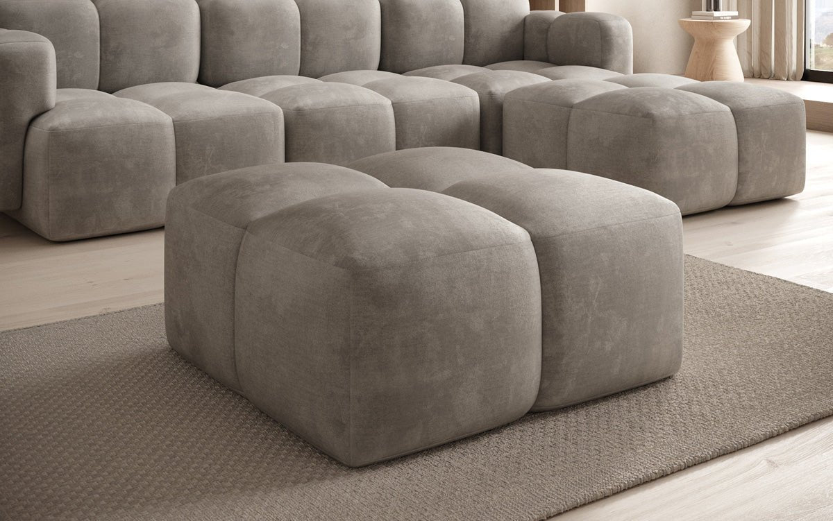 Beistellhocker Celly en Velours