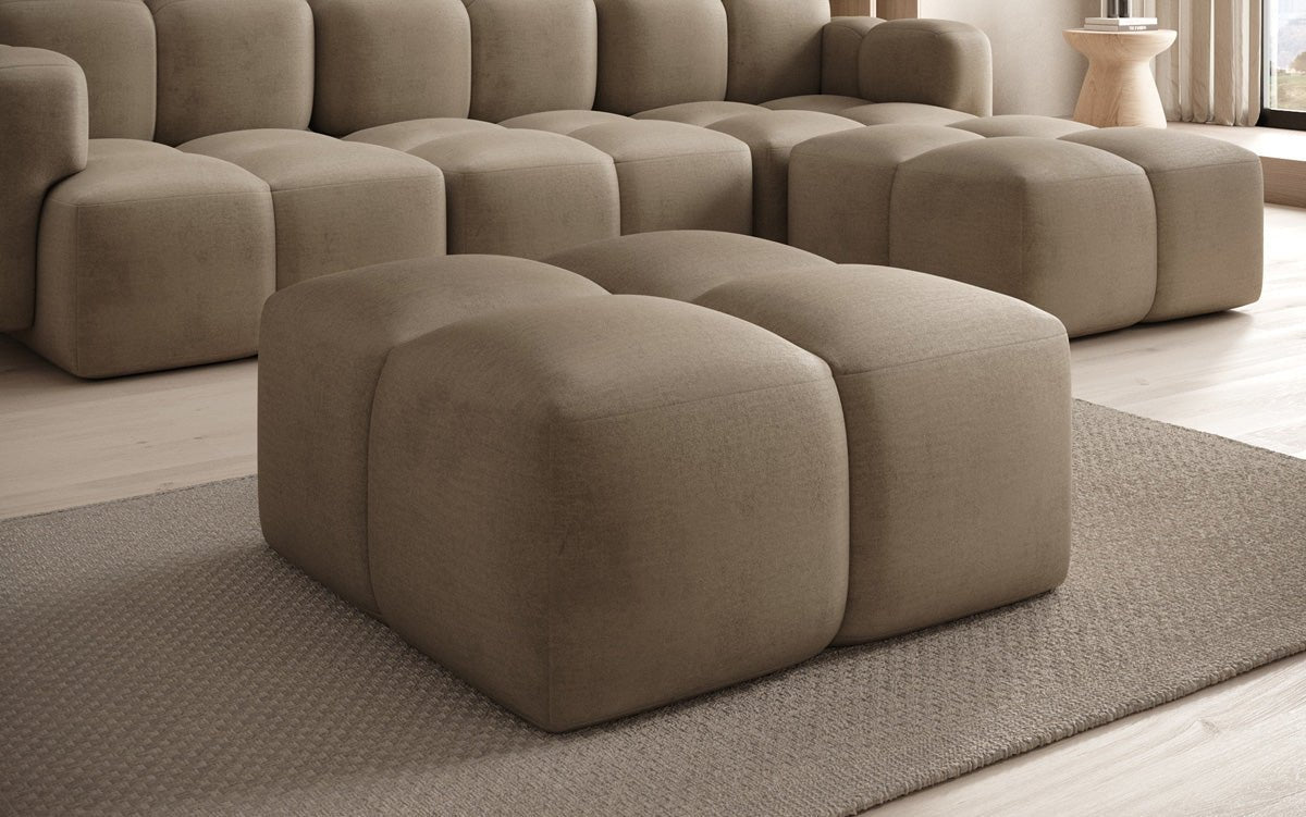 Beistellhocker Celly en Velours
