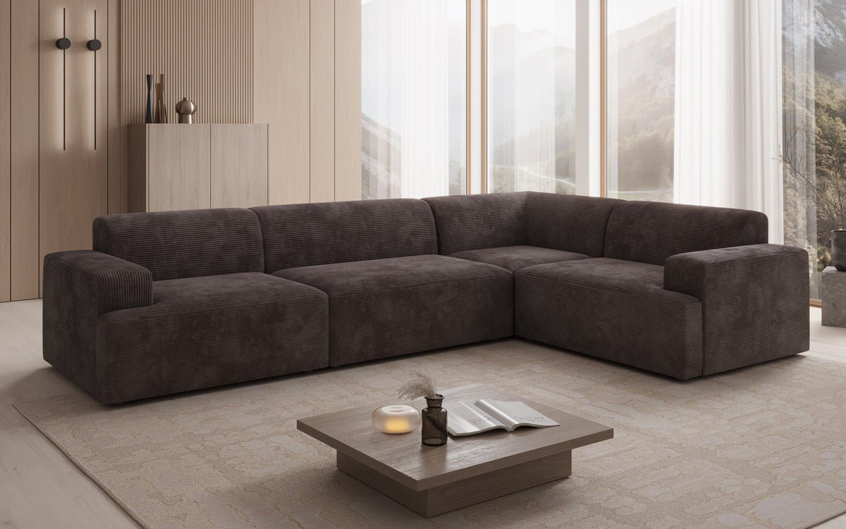Canapé design Monza Wohnlandschaft L en Côtelé