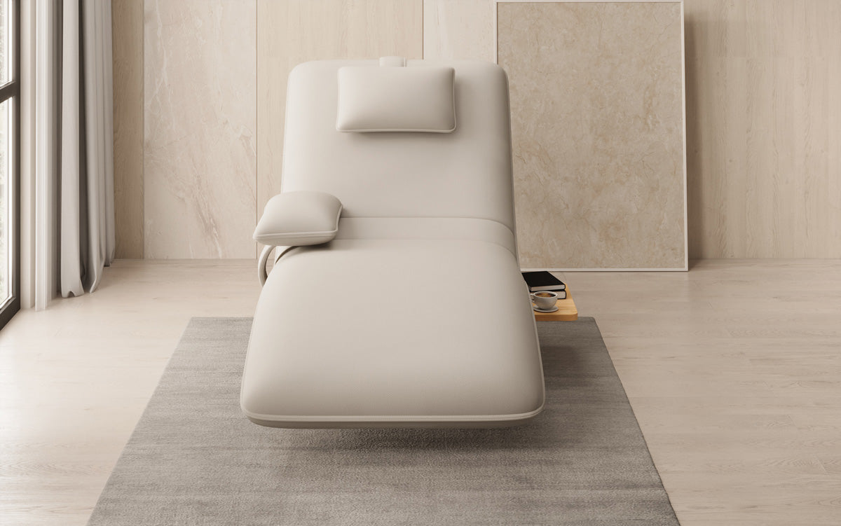 Designer Relax Lounger Velour Fabric with Swivel Function and Side Table