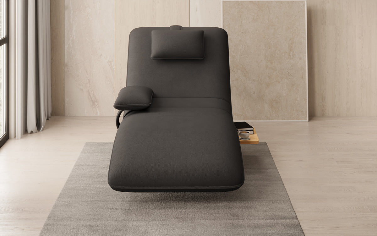 Designer Relax Lounger Velour Fabric with Swivel Function and Side Table