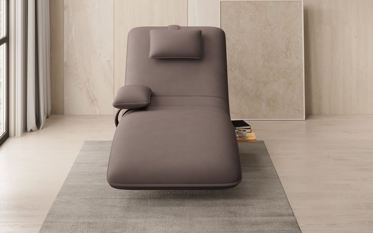 Designer Relax Lounger Velour Fabric with Swivel Function and Side Table