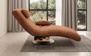 Designer Relax Lounger Velour Corduroy with Swivel Function and Side Table