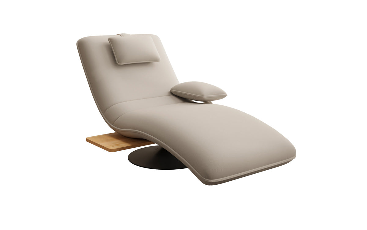 Designer Relax Lounger Velour Fabric with Swivel Function and Side Table
