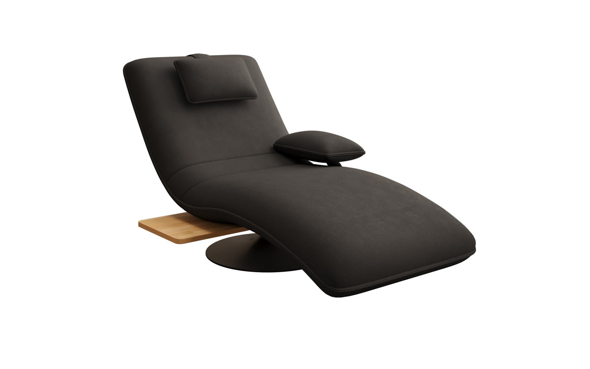 Designer Relax Lounger Velour Fabric with Swivel Function and Side Table