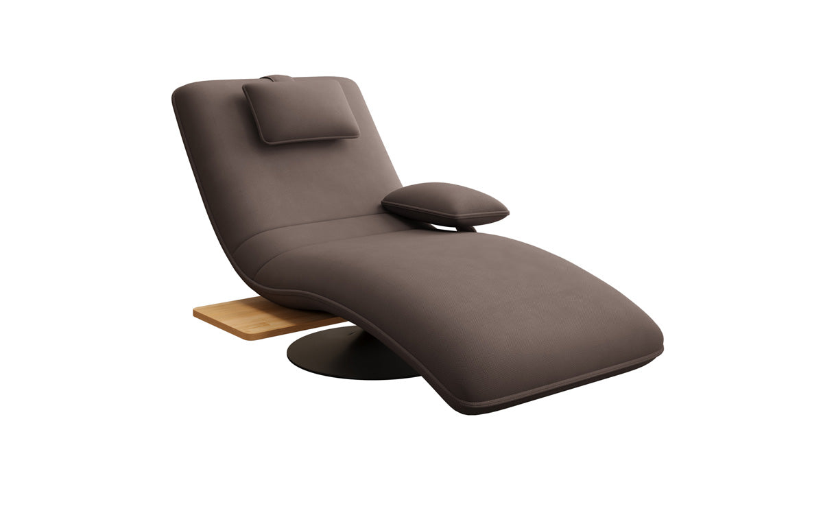 Designer Relax Lounger Velour Fabric with Swivel Function and Side Table