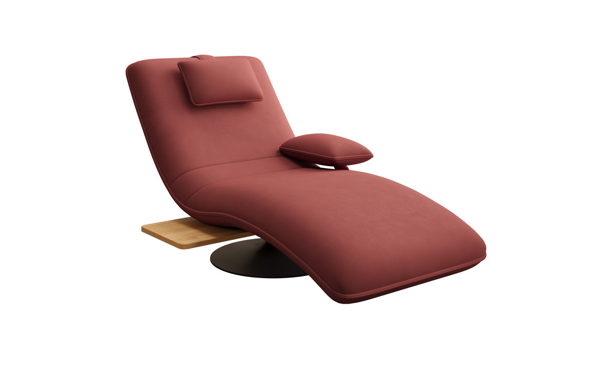 Designer Relax Lounger Velour Fabric with Swivel Function and Side Table