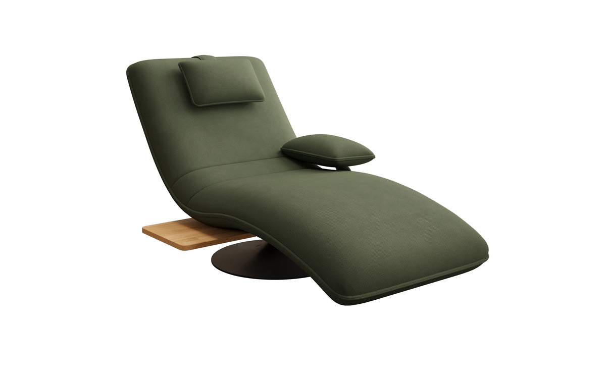 Designer Relax Lounger Velour Fabric with Swivel Function and Side Table
