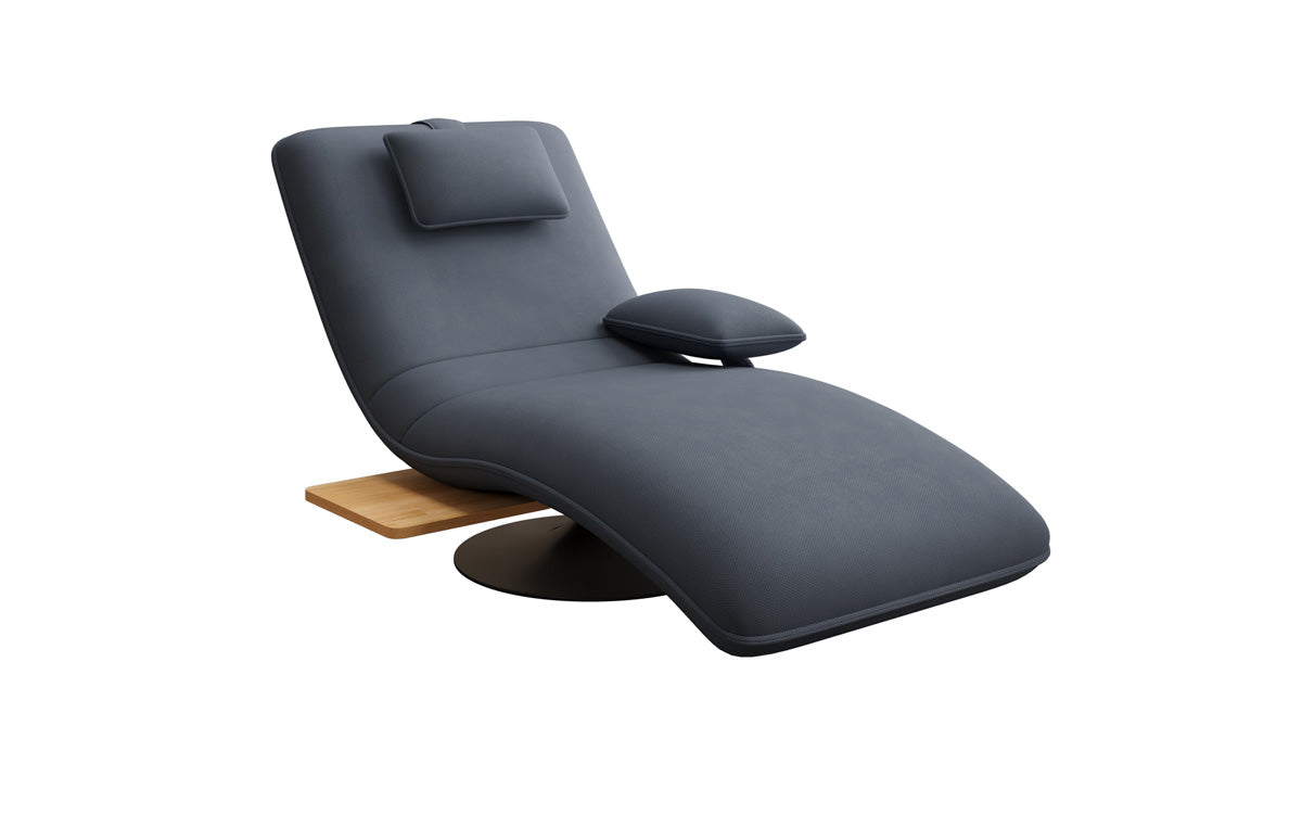 Designer Relax Lounger Velour Fabric with Swivel Function and Side Table