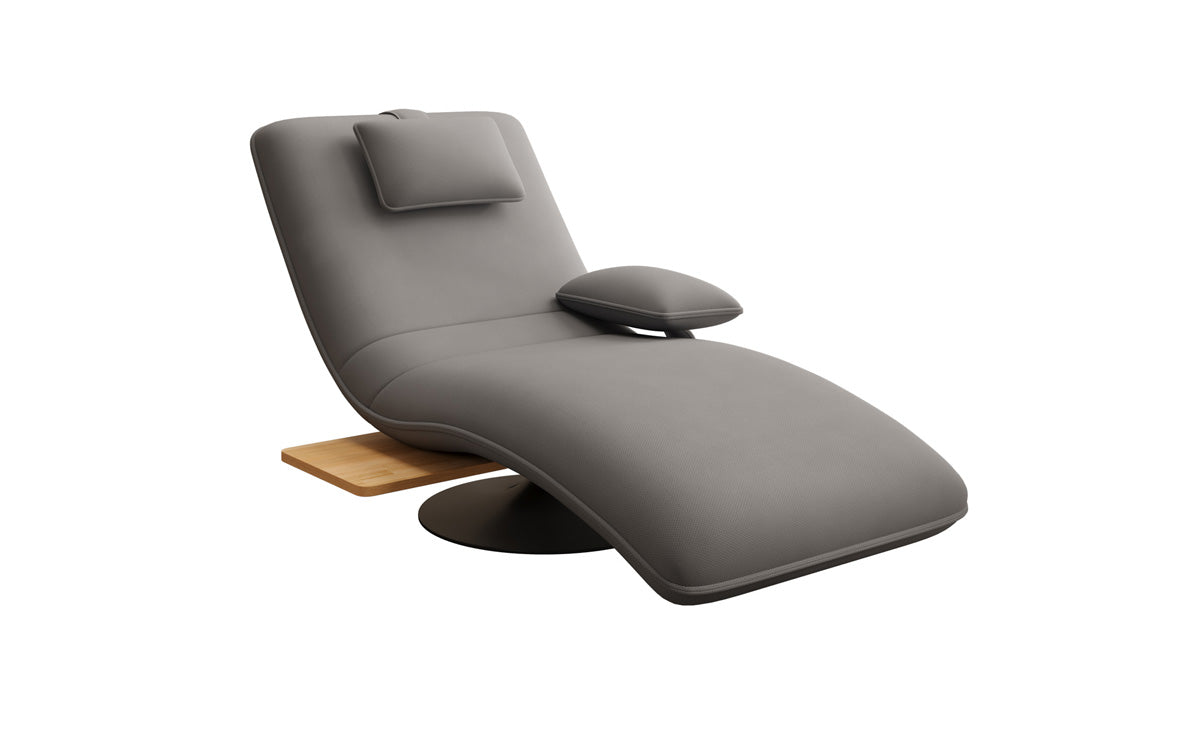 Designer Relax Lounger Velour Fabric with Swivel Function and Side Table