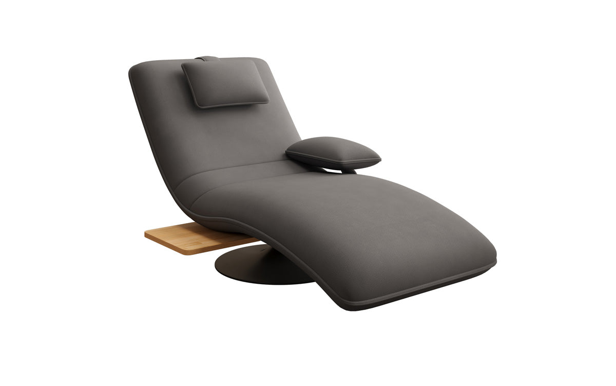 Designer Relax Lounger Velour Fabric with Swivel Function and Side Table