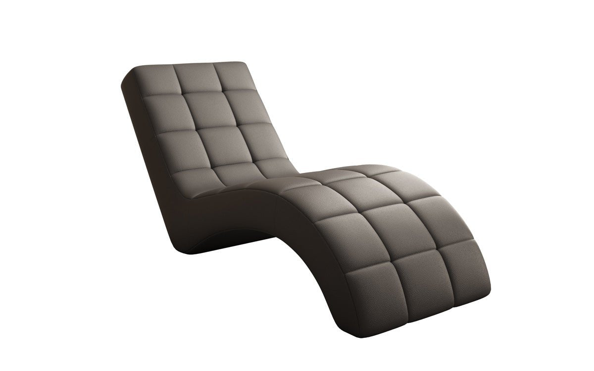 Chaise longue design Nela en cuir véritable