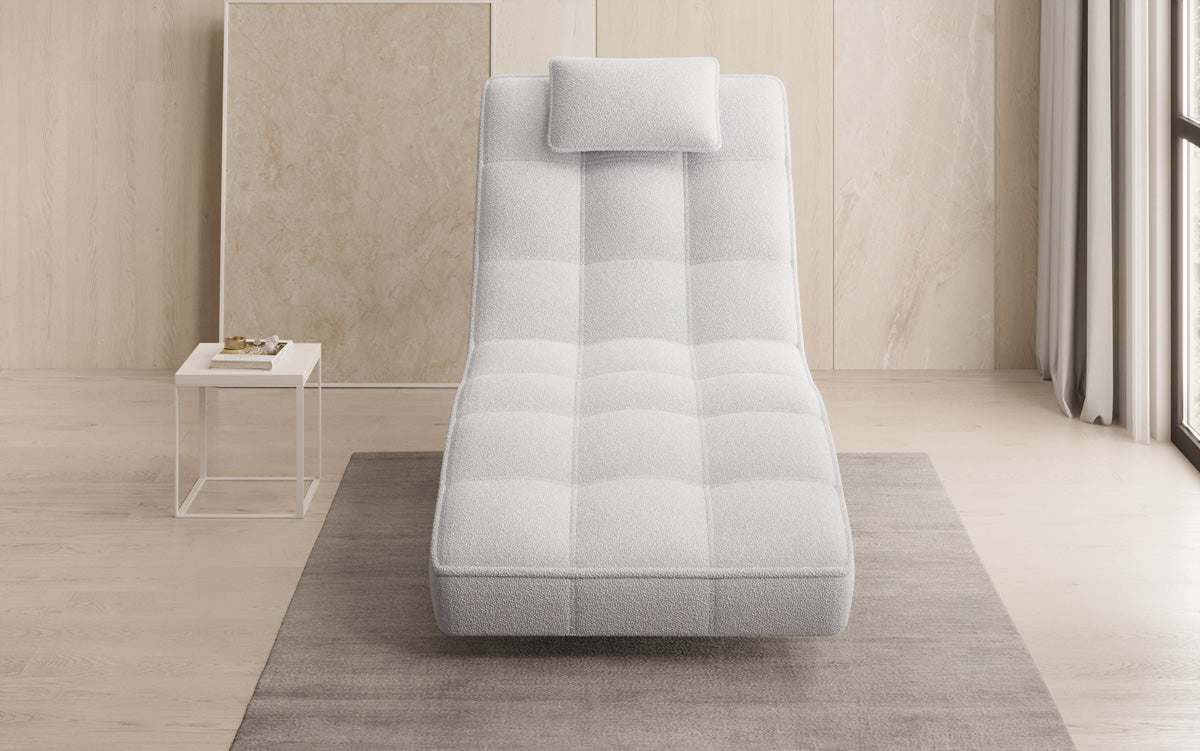 Designer Relax Lounger Livara Bouclé with Swivel Function