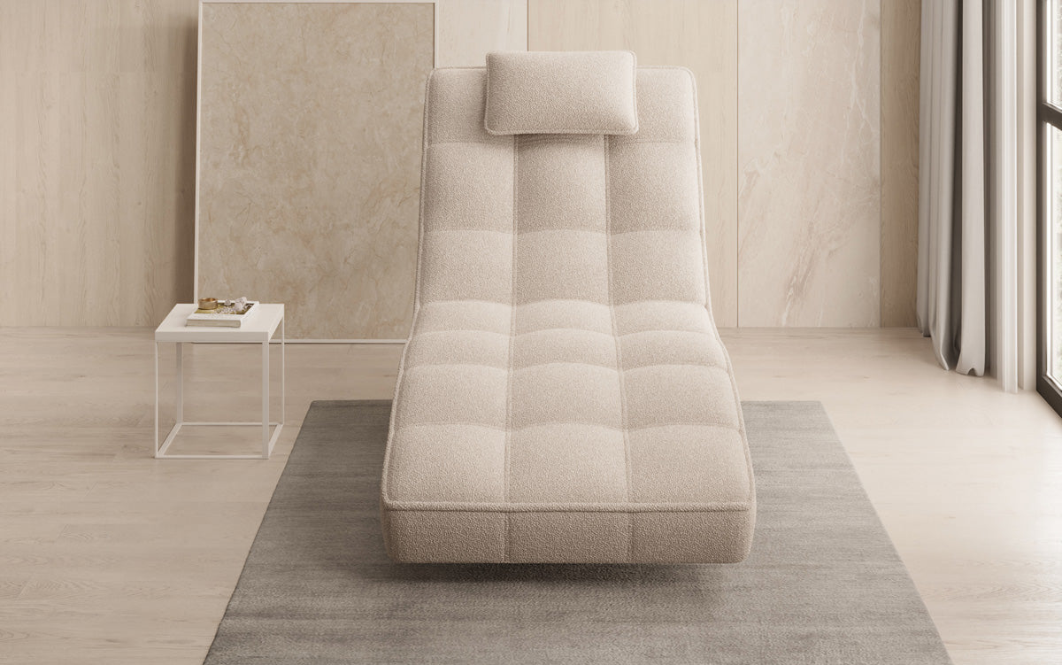Designer Relax Lounger Livara Bouclé with Swivel Function