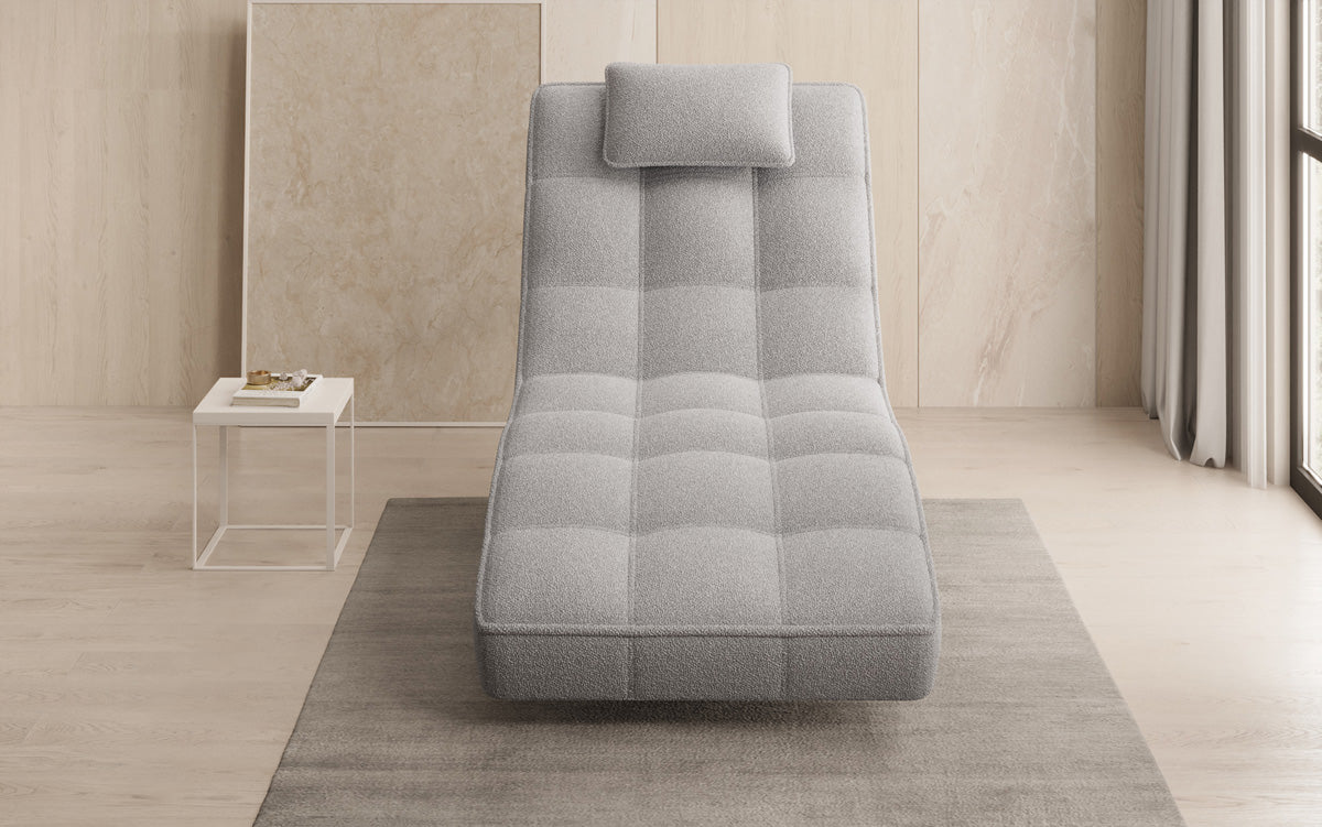 Designer Relax Lounger Livara Bouclé with Swivel Function
