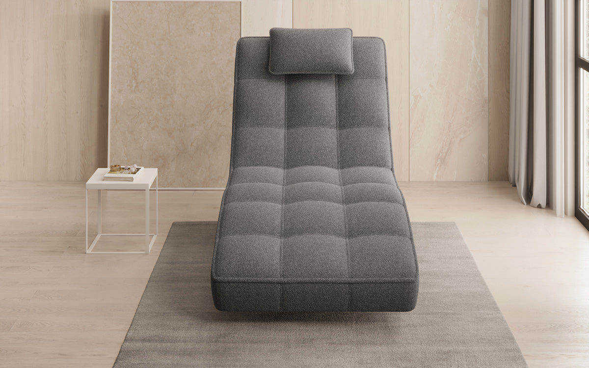 Designer Relax Lounger Livara Bouclé with Swivel Function