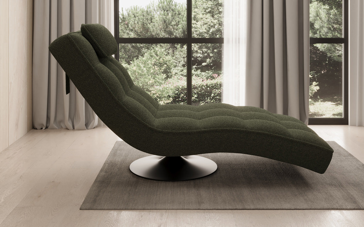 Designer Relax Lounger Livara Bouclé with Swivel Function