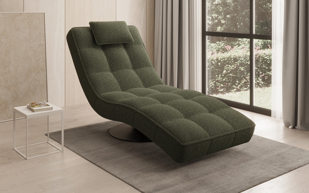 Designer Relax Lounger Livara Bouclé with Swivel Function