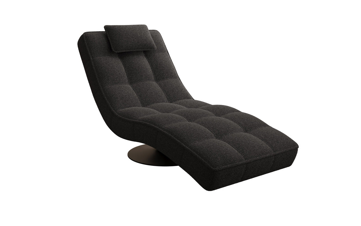 Designer Relax Lounger Livara Bouclé with Swivel Function